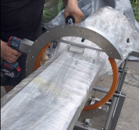 手持式轨道缠绕机 | 便携式拉伸膜包装机，适用于管道、木材及长型产品 HROW-450 Thumb